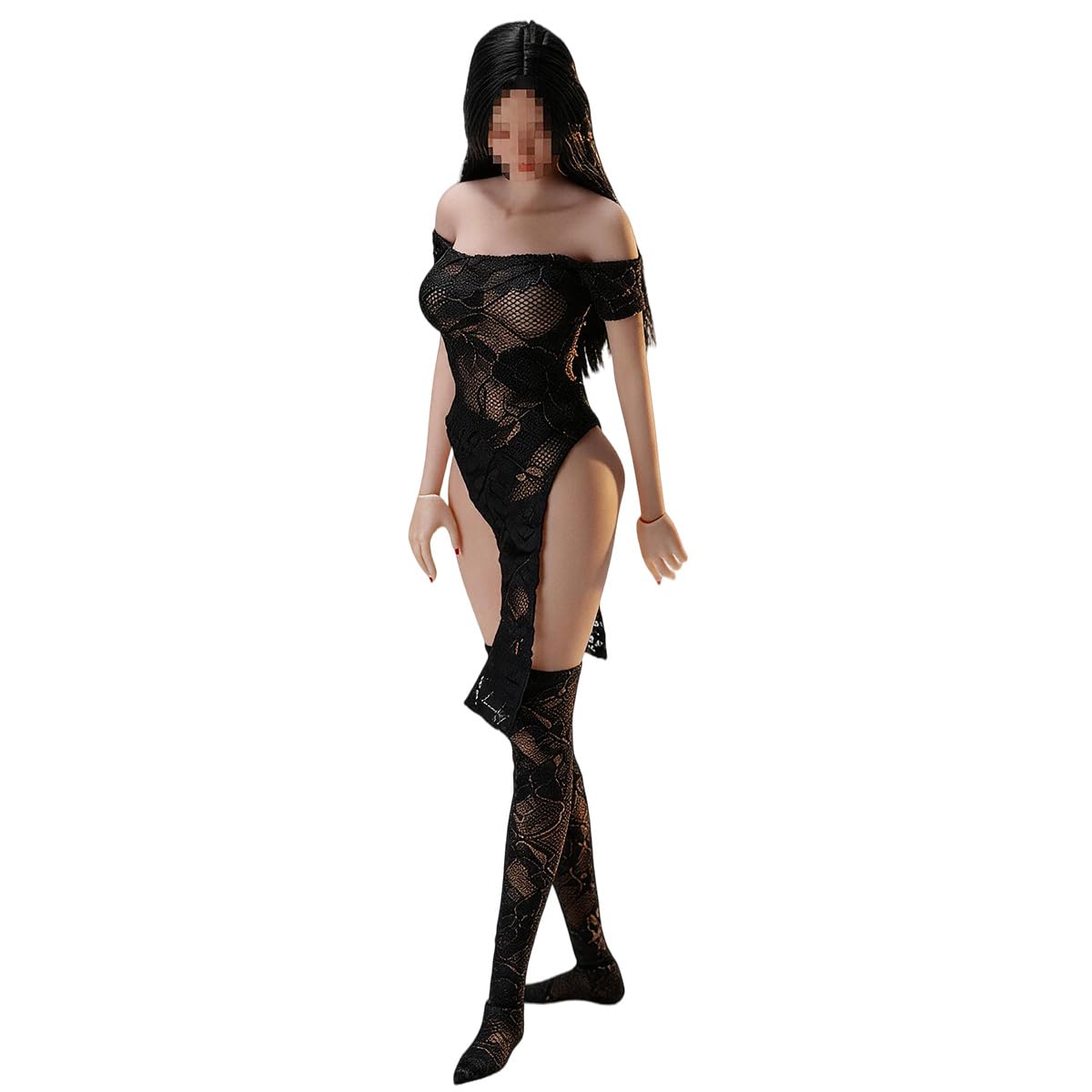 HiPlay ACG Entity Female Soldier Off-Shoulder Lace Slit Dress Cheongsam Set (ACG26-M05-06B) 1/6 Scale Doll Clothes Outfit Accessory for 12-inch Action Figure