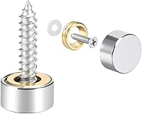 Vista 10 de uxcell Tornillos de espejo tapas decorativas cubierta clavos acero inoxidable pulido 0.472 in 8pcs