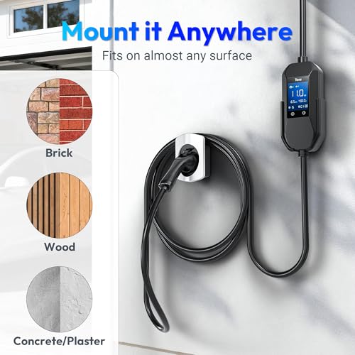 Tera EV Ladegerät Halter für Typ-2 Ladegerät aus robustem Material Elektroauto Wandhalterung Stecker Ladekabel Halter Organizer für alle Wetterbedingungen Elektrofahrzeug Ladestation Zubehör Weiß