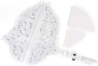 Scaffale angolare da Parete in Legno Bianco Floreale con Decorazioni Vintage Scaffale angolare per scaffali Scaffale ad Angolo Bianco a Forma di Albero Floreale Vuoto Floral