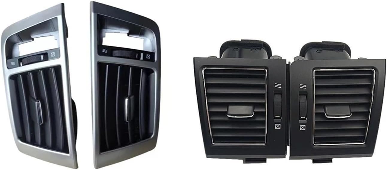 Yaocaiss Copy Fit For Toyota Land Cruiser 200 LC200 2008 2009 2010-2015 Grill Car A/C Air Conditioner Outlet Air(4PCS-black-silver)