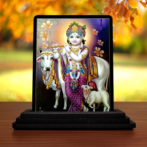 Image of Cow Krishna 1172 Car Dashboard Idols Figurine Showpiece for Temples, Home, Office Desk and Gifting