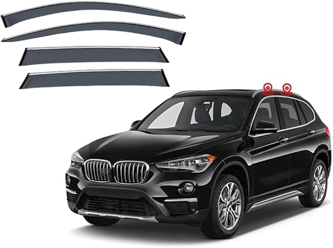 4 pcs Car Front Rear Wind Deflectors for BMW X1 i F48 20162022, Rain