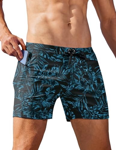 AI'MAGE Men's Swim Trunks Quick Dry Swim Briefs Sexy Bathing Suit Zip Pockets Swimwear with Mesh Lining