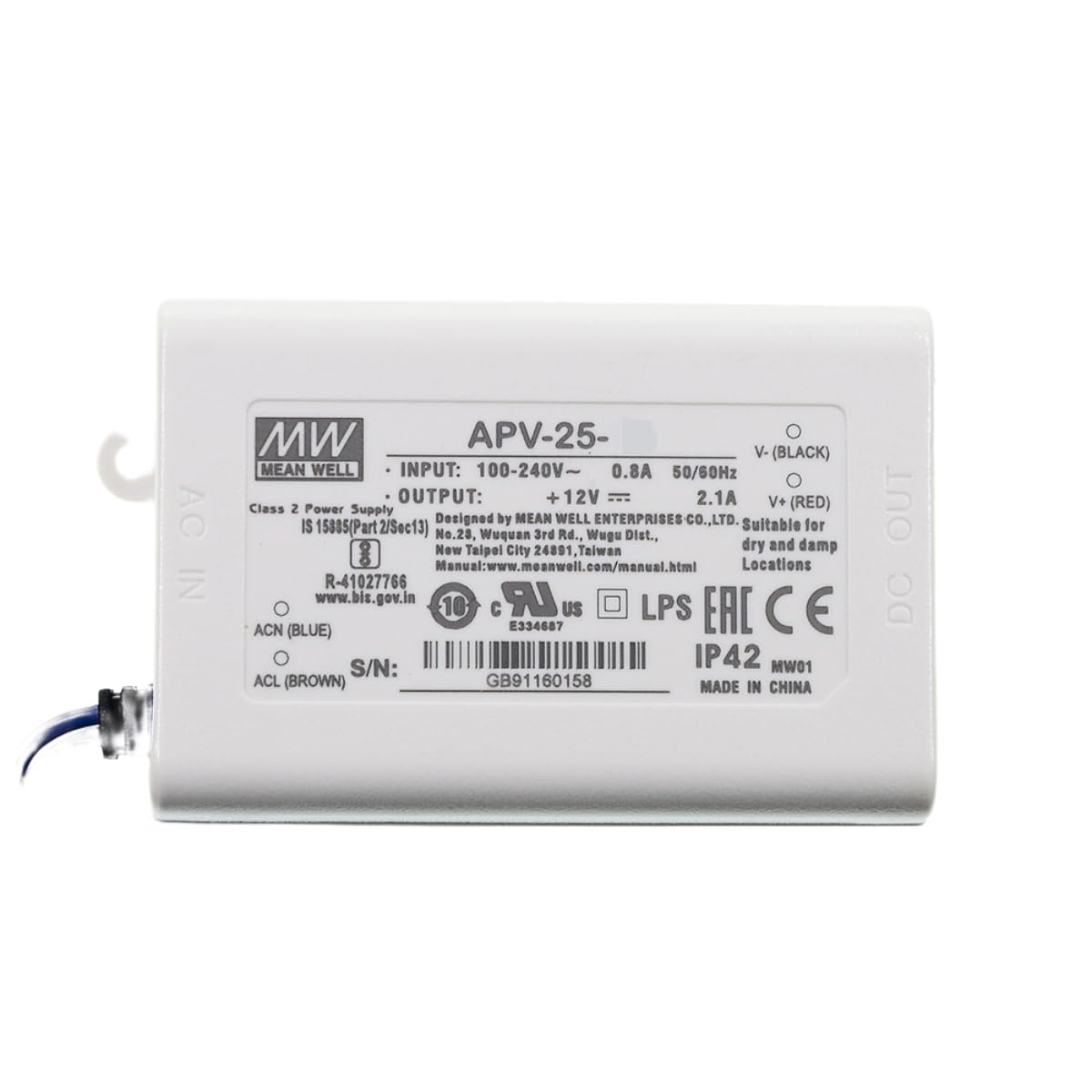 MEAN WELL APV LED Driver， APV-25-5 25W 3.5A