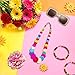 Maazusa Orange-red curly wig and oversized jewelry set with curly hair, headpiece, necklace, bracelet with fashionable glasses - perfect for Halloween and cosplay!