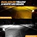 PAKRYS 2PCS 20W LED Waterproof Motorcycle Headlights, Yellow White Dual Color Hi/Lo Beam Spotlight for Motorcycle, 12V-85V 2500LM 3000K-6500K Aux Spotlight for Cars/Motorcycles/Trucks