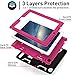 AICase iPad 2/3/4 Kickstand Shockproof Heavy Duty Case - High Impact Resistant Rugged Hybrid Three Layer Armor Full Body Protection With Stylus (Black/Rose)