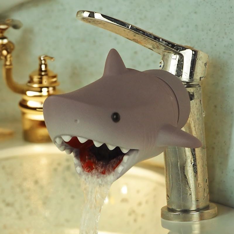 Image of Bathtub Spout Cover for Kids:Toddler Bathtub Faucet Cover for Kids,Spout Cover Bathroom Tub Shark,Faucet Cover Baby Bathtub Silicone for Kids, Toddler, Infant, Gifts for Children