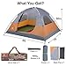 ALPHA CAMP 3/4 Person Camping Dome Tent with Carry Bag, Lightweight Waterproof Portable Backpacking Tent for Outdoor Camping/Hiking - 7' x 8' Orange