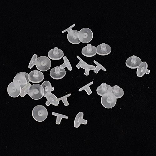 Goprover 100 Pack Earring Backs Earring Stoppers Clear Rubber Bullet Clutch Earring Backs With Pad #TOP6