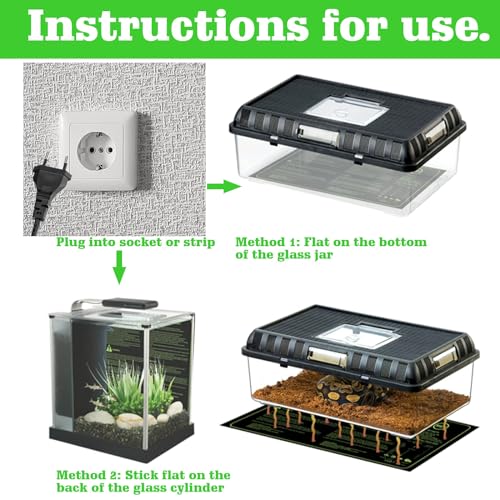 Leikurvo Heizmatte Pflanzen, Wärmematte für Sämling Germination und Haustier, 21W Heizmatte mit Thermostat, Reptil Dragon Temperatur Schnelle Erwärmung, Sicher und Langlebig 25 * 52,5cm