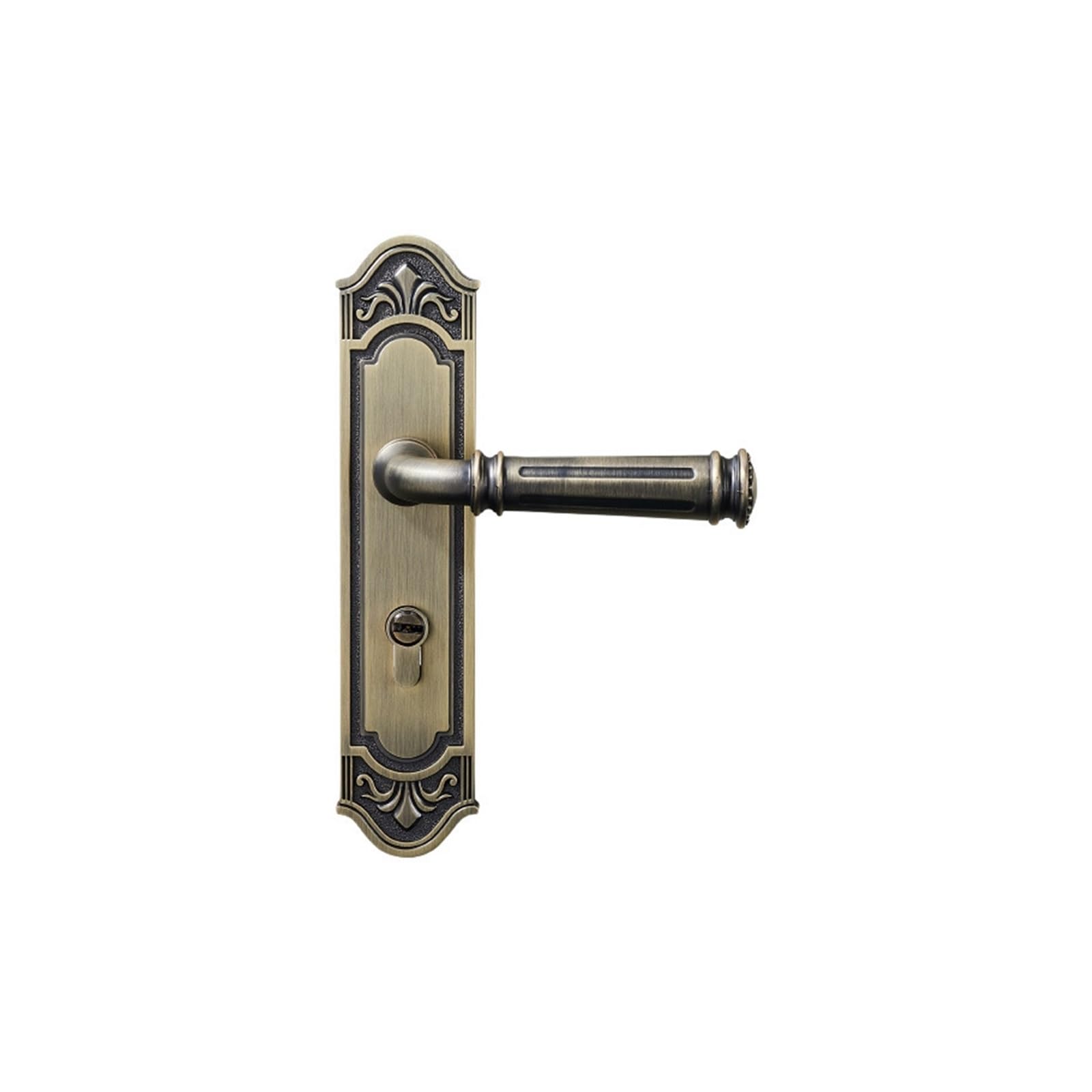 Serrure de porte avec poignée en alliage de zinc bronze 230mm entraxe 58