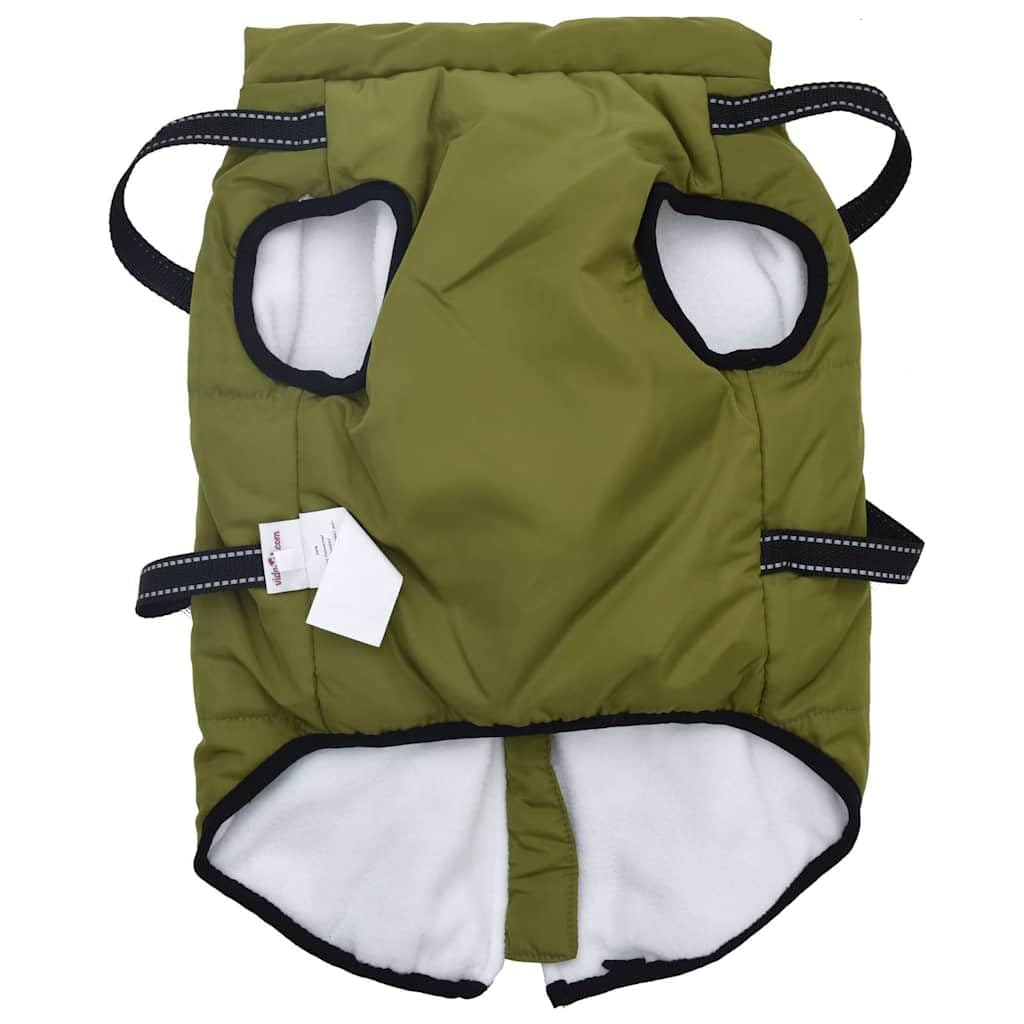 Cappotto impermeabile per cani con imbracatura regolabile, verde militare, L68, riflettente, con pile, caldo, per inverno, autunno, all'aperto, passeggiate in caso di pioggia e neve, con