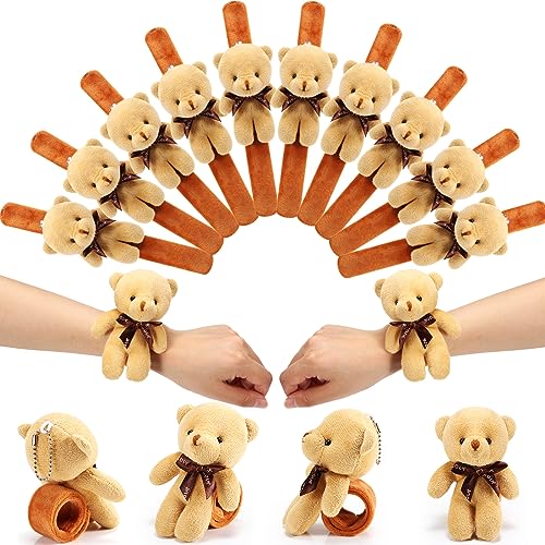 Ceenna 16 Pcs Bear Stuffed Animal Slap Bracelets Bear Plush Slap ...