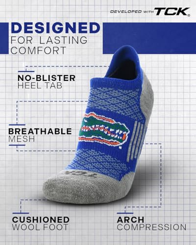 TCK NCAA No Show Golf Socks Mens & Womens Running Socks, Low Cut Ankle Sock w/Tab, Targeted Compression & Soft Cushion2