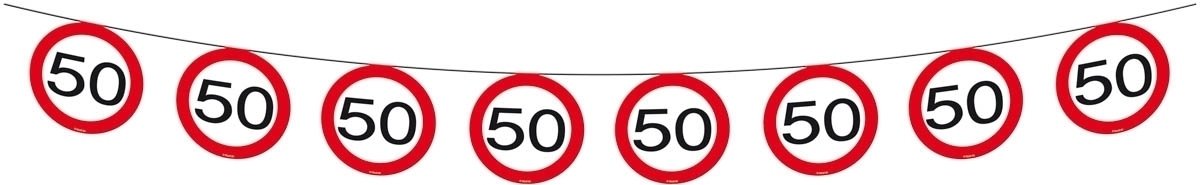 Folat - 50th Birthday Traffic Sign Garland - 12 m