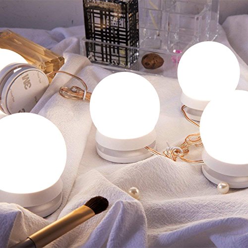 Image of Vanity Mirror Lights with 10 Dimmable Bulbs, 3 Color Modes & Adjustable Brightness - Makeup Lighting Kit for Table, Bathroom, Dressing Room & Beauty Mirror Decoration (Pack of 2)