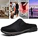 INMINPIN Unisex Slippers Casual Clog House Shoes Comfort Slip-On Walking Mules with Indoor Outdoor Anti-Skid Sole for Men and Women, All Black, 7.5 Women/6 Men