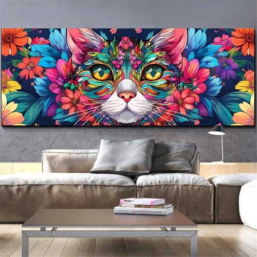 Broderie diamant chat grand format Mefooge 70x200cm, l'idée cadeau loisirs créatifs adulte