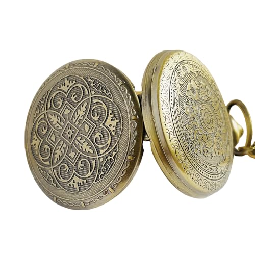 Image of VIGOROSO Women's Quartz Vintage Pocket Watch for Men Pocketwatch Women Unisex Accessory Analog Display Pendant Steampunk Costume Cosplay Prop Christmas Birthday Gift for Her Him Ideal Gifts