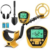 Metal Detector Professionali Portatile con Display LCD per Adulti (Giallo)