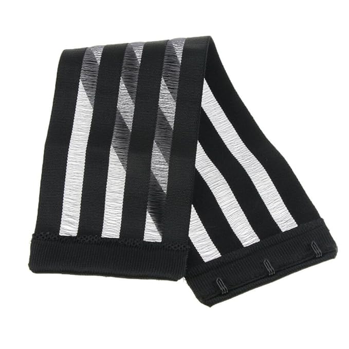 Adjustable Transparent Bra Extenders for Women | 3-Hook Elastic Nylon TPU Invisible Back Extension Strap | Soft Anti-Slip Stretchable Bra Band 24–31 cm, Black