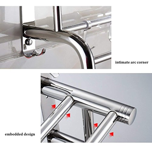 Porte-serviettes en acier inoxydable épais cintre mural 80 cm double niveau