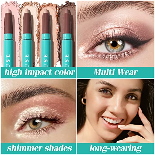 Kimuse 2Pcs Waterproof Eyeshadow Stick Set, Brightener Eyeshadow Pencil Duo thumb #2