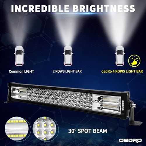 Image of OEDRO LED Light Bar 22 Inch 520W 36400LM Quad-Row Spot Flood Combo