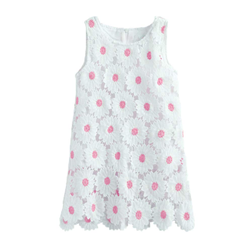 Mud Kingdom Boutique Girl Vestido Blanco Girasol - rosa - 4 años