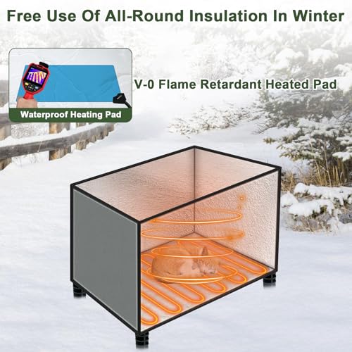 Lxheir PL3050 Tepoal Indestructible Heated Cat House For Outdoor Cats In Winter, Extremely Waterproof, Fully Insulated Outside Feral Cat House Shelter thumb #4