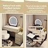 Makeup Vanity Mirror with Lights,Vanity with Chair,Large Vanity Tabel Set,Makeup Table with 3 Lighting Modes Brightness Adjustable,with Drawers and Cabinets,Compact Vanity Set for Small Space(Light wh