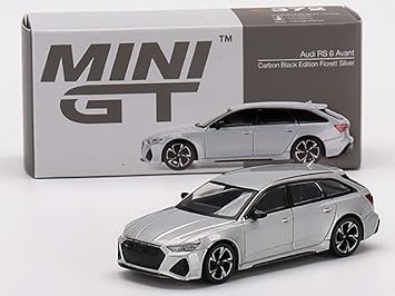 RS 6 Avant Carbon Black Edition Florett Silver Metallic Ltd Ed to 2400 pcs Worldwide 1/64 Diecast Model Car by True Scale Miniatures MGT00372