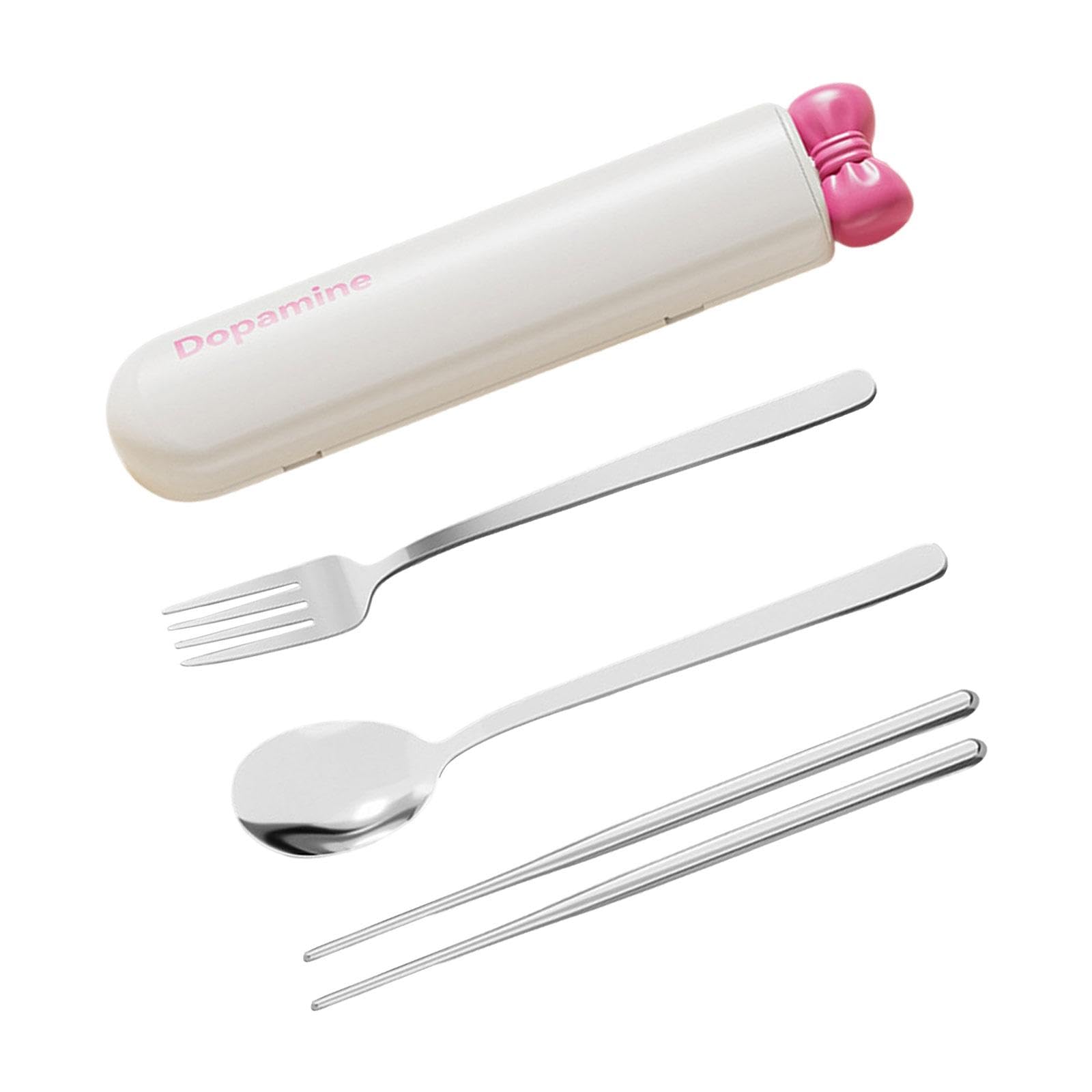 Spoon Chopsticks Set Magnetic Gadgets Tableware Kit for Home Camping Kitchen White 4 Pieces-image-18
