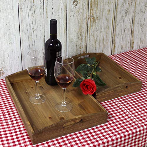Cvhomedecoprimitiveswoodennestingtraycountryfarmhousewoodservingtrayfordiningtablewarekitchenfoodbreakfastcoffeebarpartyordisplaysetof2 Urban Country Home Decor Cvhomedeco primitives wooden nesting tray country farmhouse wood serving tray for dining tableware kitchen food breakfast coffee bar party or display set of 2 urban country home decor