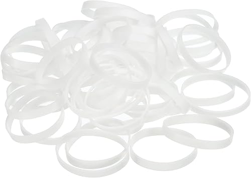 PATIKIL Bandas de goma de silicona, 50 piezas antideslizantes de 2.2 pulgadas, color blanco plano para envolver cables, envolturas de bolsas, arte