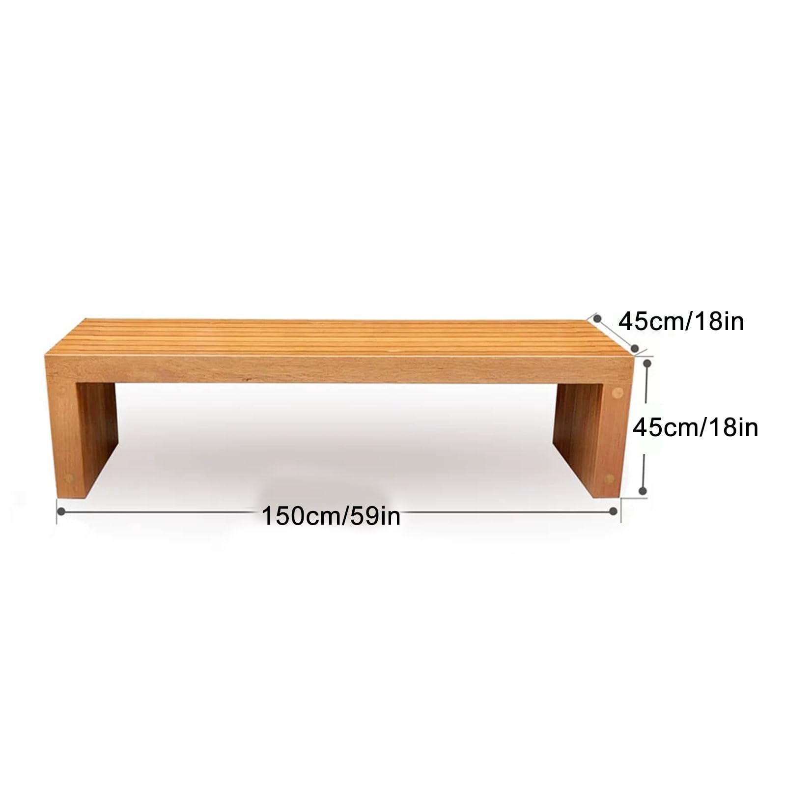Panchina da Giardino, Panca in Legno per Sala da Pranzo, Ingresso, Giardino, Bordo Piscina, Panca da Pranzo Senza Schienale per Patio con Seduta a Doghe, Ideale per Esterni e Interni