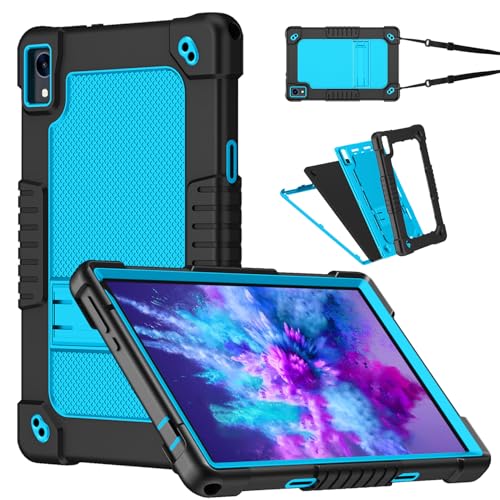 FIEWESEY for Jeazans OC101/C107 10.1 inch Tablet Case,Case for Urao C107,Kids Shockproof with Stand Strap Hybrid Cover for ZOFYWNAS C107/HiGrace C107/Freeski C107 10.1 inch Tablet (Black/Blue)