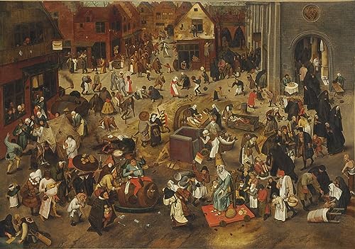 Tableau le combat entre carnaval et carême Bruegel pour déco salon