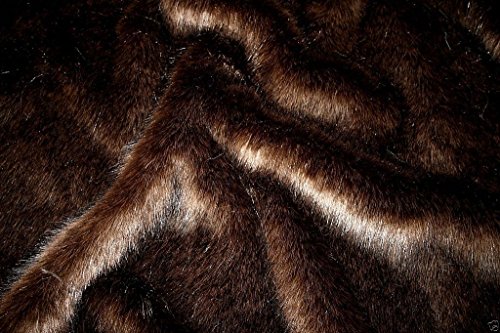 Tissu imitation fourrure marron foncé ultra doux coupon 150x50cm