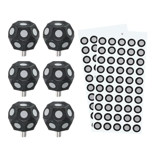 Generic 6 Pcs 3D Magnetic Ball Marker with 100 Pcs 6x10mm 3D Scanning Markers 3D Tracking Dots Reference Point 3D Target