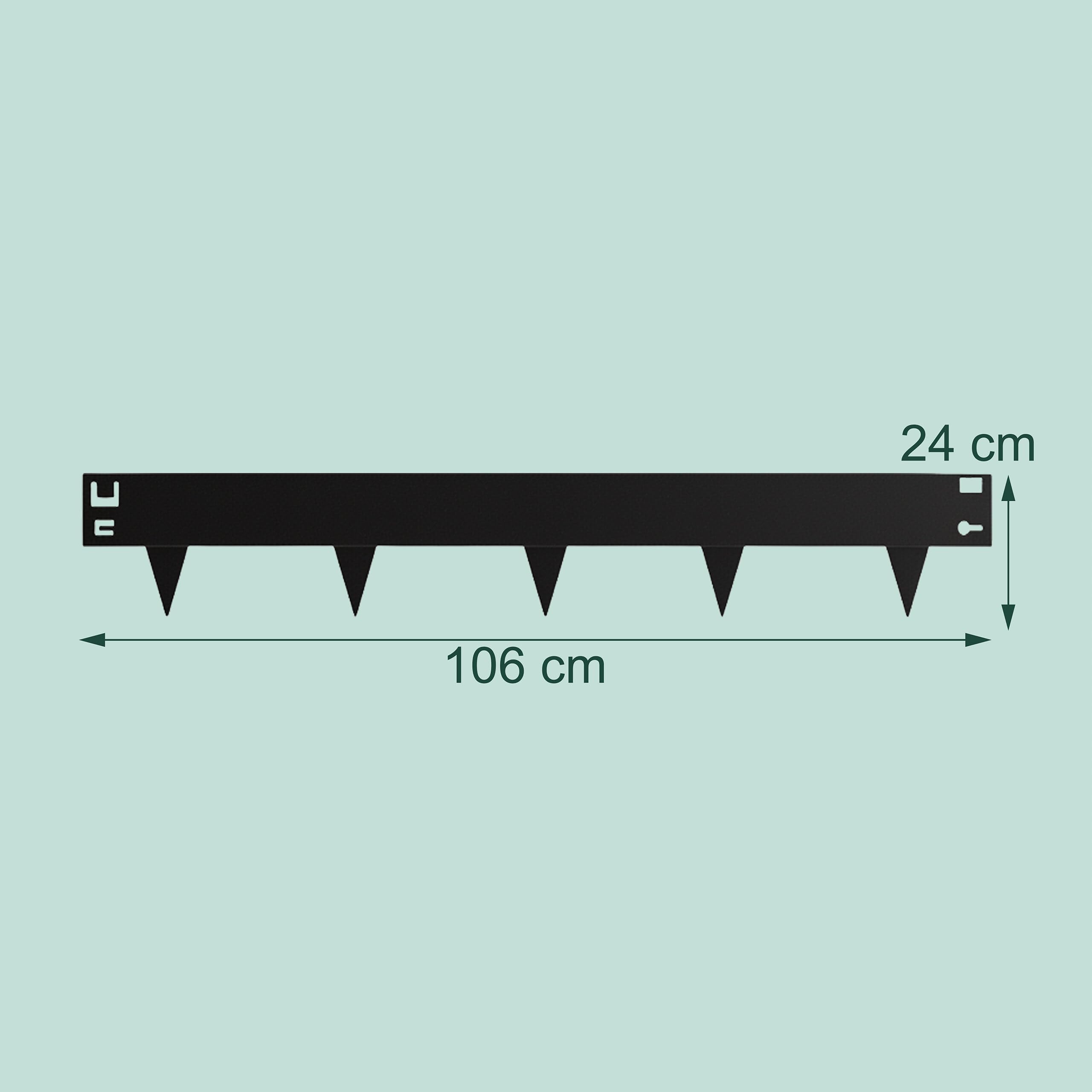 Relaxdays bordura per Prato in Acciaio, Set 10 pz, Flessibile per aiuole, HxB: 16x106 cm cad., Nero