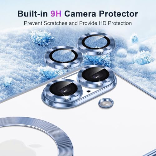 Image of VONZEE Electroplated Transparent TPU Case Compatible with iPhone 17, MagSafe Compatible Magnetic Back Cover, Clear Logo Design, Full Body Protection, Individual Camera Lens Protection, Case (Sierra)