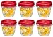 Rubbermaid kkk 781147333731 Easy Find Lid Square 1/2-Cup Food Storage Container, 6 Pack, Cups, Clear with Red