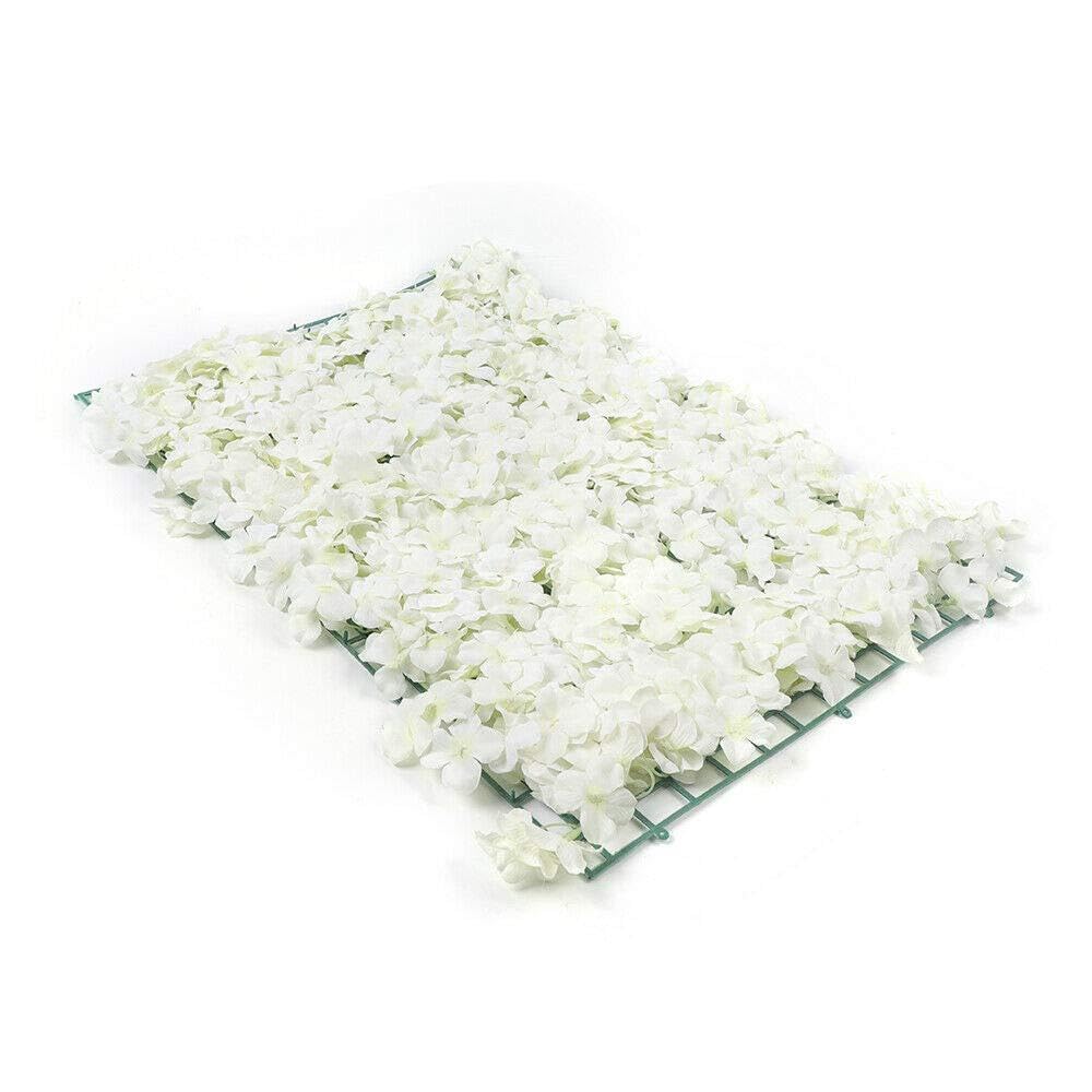 Rosenwand Künstliche Blumenwand 20 Stück Blumenstrauß Dekor Wandpaneel für Hintergrunddekoration 40 * 60cm - Weiß