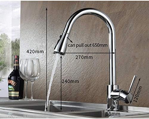 Mitigeur de cuisine extensible finition chrome argenté design contemporain - 3