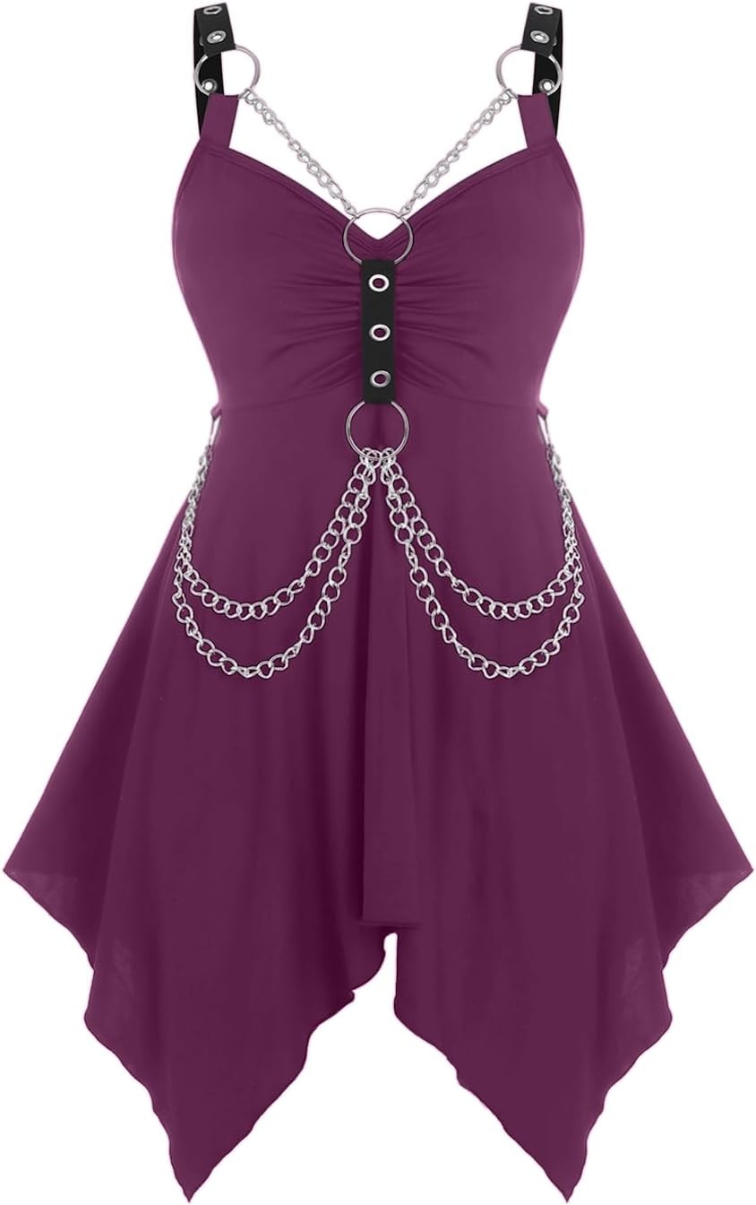 ROSE GAL Womens Plus Size Tunic Tops 2022 Fall Casual Long Sleeve T-Shirt Goth Shirt V Neck Loose Blouses Swing Tunic