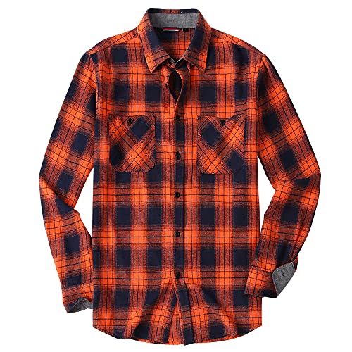 Alex Vando Mens Button Down Shirts Regular Fit Long Sleeve Casual Plaid Flannel Shirt