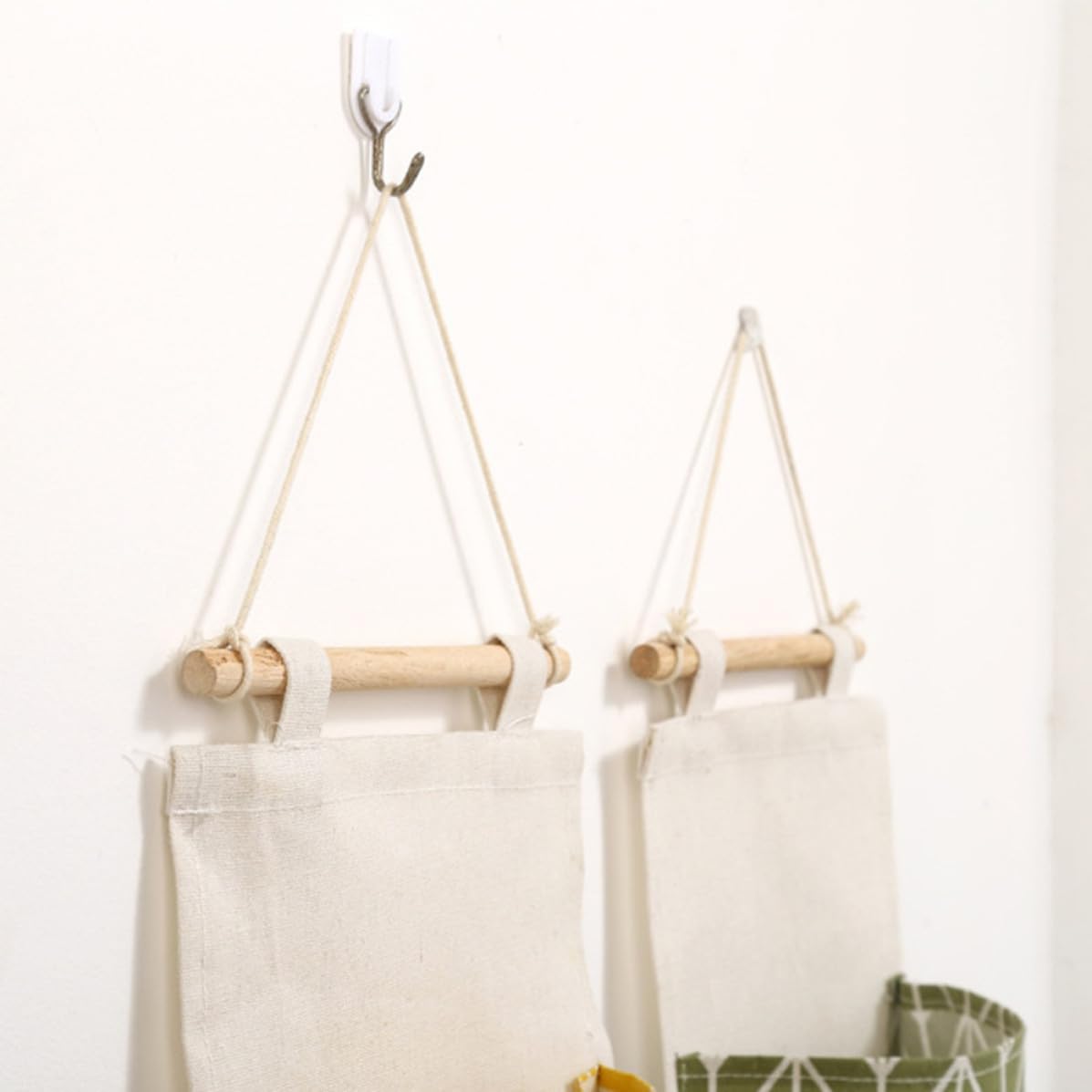 Cotton Linen Organizer Hanging Storage Bag with Strap Waterproof